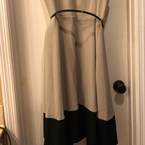 Midi 3 inch sleeve dress with gold zippers